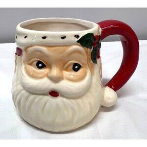 Vintage Santa Claus Ceramic Mug By Holly Hill Farms